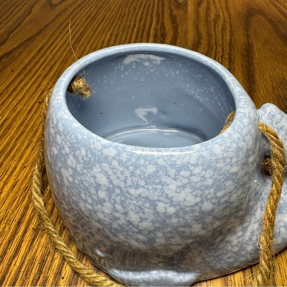 Blue Ceramic Whale Hanging Planter - Picture 4 of 6